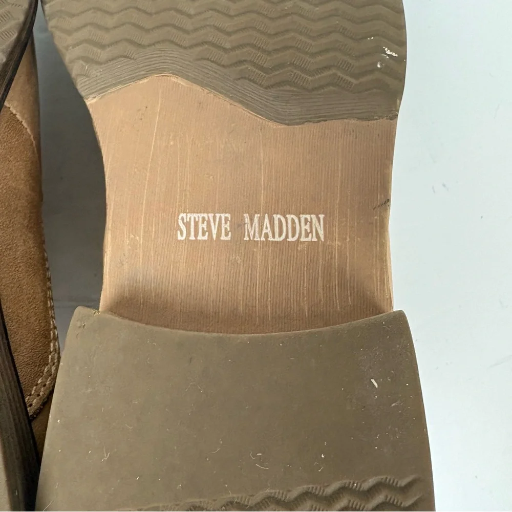 Steve Madden Paxton Men's Brown Leather Chelsea Boots Size 8 Burnished Toe